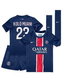 Paris Saint-Germain Randal Kolo Muani #23 Heimtrikotsatz für Kinder 2024-25 Kurzarm (+ Kurze Hosen)